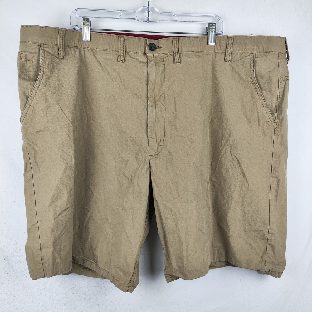 Columbia Shorts Mens 48 Beige Chino Canvas Stretch Flat Front Big & Tall Casual